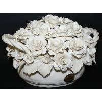 Декоративная корзина с розами Artigiano Capodimonte 0210/20