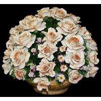 Декоративная корзина "Розы с мелкими садовыми цветами" Artigiano Capodimonte 2012/61