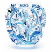 Ваза для цветов прозрачная с голубой патиной "Tourbillons" Lalique 10441900