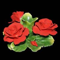 Подсвечник "Три розы" Artigiano Capodimonte 130/AC/red