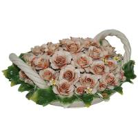 Декоративная корзина с розами Artigiano Capodimonte 0210/17/cream