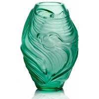 Ваза для цветов зелёная "Poissons Combattants" Lalique 10684300