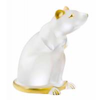 Статуэтка "Крыса" белая/позолота Lalique 10686300