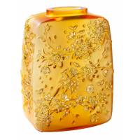 Ваза для цветов "Fleurs De Cerisier" янтарная с золотым Lalique (Лимитированная коллекция 88 экз.) 10708200