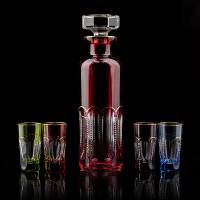 Набор из штофа и 4-х разноцветных рюмок для водки "Operette" Faberge 53431M
