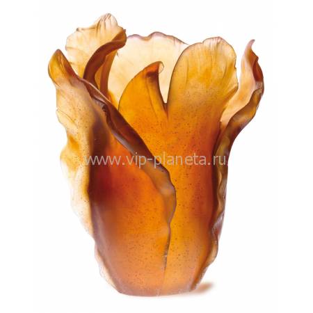 Ваза для цветов "Tulipe" янтарная Daum 03574