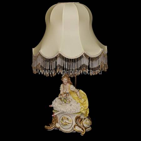 Лампа настольная "Дама с цветами" Porcellane Principe 1127P/PP