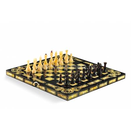 Шахматы "Арабески-Марин" Янтарные (Мореный дуб) ES028-3