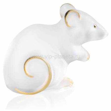 Статуэтка "Мышь" белая/позолота Lalique 10686600