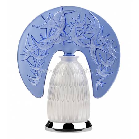 Лампа настольная синяя "Hirondelles" H=34,4 Lalique 10649000