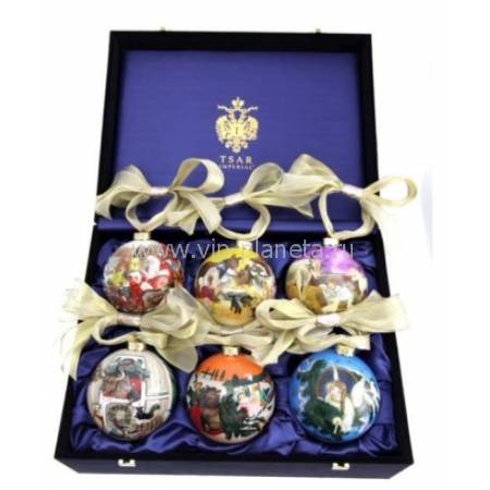 Набор из 4 ёлочных шаров "Рождество" Faberge & Tsar 680546