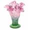 Ваза для цветов "Roses" зелено-розовая Daum 02570